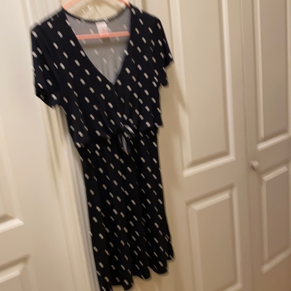 Darling black/white polka dot knit dress